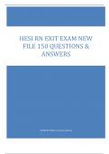 HESI RN EXIT EXAM NEW  FILE 150 QUESTIONS & ANSWERS