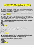 ATI TEAS 7 Math Practice Questions and Answers Latest (2023 / 2024) (Verified Answers)