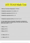 ATI TEAS 7 Test Math Questions and Answers Latest (2023 / 2024) (Verified Answers)