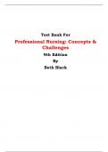 Test Bank For Professional Nursing: Concepts & Challenges  9th Edition By Beth Black | Chapter 1 – 16, Latest Edition|