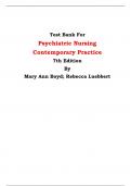 Test Bank For Psychiatric Nursing  Contemporary Practice  7th Edition By Mary Ann Boyd; Rebecca Luebbert | Chapter 1 – 43, Latest Edition|