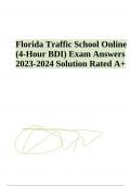 Florida Traffic School (4 Hour) Exam Questions With Answers | Florida Traffic School Exam With Complete Solutions Latest Updated 2024 |  Traffic School Quiz, Exam Questions and Answers | Traffic School Quiz 1, 2, 3, 4, 5, 6, 7 Exam Questions and Answers &