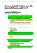 RN Community Health Final Exam Latest 100_questions_all_answered_100% correct.