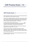   CSP Practice Exams- 1-5  Questions and answers to practice questions for the CSP Exam for the ASA