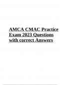 CMAC Exam Practice Questions with correct Answers | Latest Update 2023/2024 | GRADED