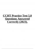 CCHT Practice Test Questions With Answers 2023/2024 | Latest Update Graded A+