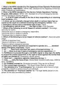 FSVO-Test 1. What is the NFPA standard for Fire Apparatus Driver/Operator Professional Qualifications, 1998 edition:: NFPA 1002: Standard for fire Apparatus Driver/Operator Professional Qualifications. 2. What is the NFPA standard for Fire Service Vehicle