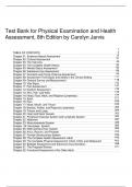 Test Bank for Physical Examination and Health Assessment, 8th Edition by Carolyn Jarvis