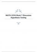 MATH 225N Week 7 Discussion Hypothesis Testing.