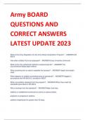 Army BOARD  QUESTIONS AND CORRECT ANSWERS  LATEST UPDATE 2023