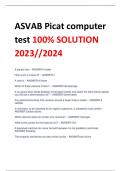 ASVAB Picat computer  test 100% SOLUTION  2023//2024