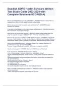 Swedish COPE Health Scholars Written Test Study Guide 2023-2024 with Complete Solutions(SCORED A)