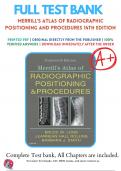 Test Bank For Merrill's Atlas of Radiographic Positioning and Procedures 14th Edition By Bruce W. Long; Jeannean Hall Rollins; Barbara J. Smith | 2020-2021 | 9780323566674 | Chapter  1-30  | Complete Questions And Answers A+
