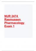 NUR 2474 Rasmussen Pharmacology Exam 1 2023 Study Guide with Latest Questions