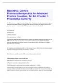 Rosenthal: Lehne's Pharmacotherapeutics for Advanced Practice Providers, 1st Ed. Chapter 1: Prescriptive Authority  Rated 100% Correct!!