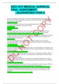 2023 VATI MEDICAL SURGICAL FINAL ASSESSMENT _GUARANTEED PASS A