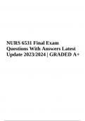 NURS 6531 Final Exam Questions With Answers Latest Update 2023/2024 | GRADED A