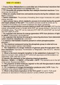 BIOD 171- Exam  1. True or False: Metabolism is a controlled set of biochemical reactions that occur in living organisms in to maintain life: True 2. T/F: Enzymes are polysaccharides that catalyze chemical reactions: False (enzymes are proteins) 3. What a