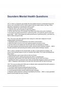 Saunders Mental Health Questions & Answers 2023 ( A+ GRADED 100% VERIFIED)