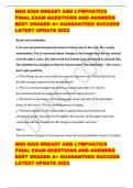 NSG 6020 BREAST AND LYMPHATICS FINAL EXAM QUESTIONS AND ANSWERS BEST GRADED A+ GUARANTEED SUCCESS LATEST UPDATE 2023|2024