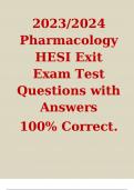 2023/2024 Pharmacology HESI Exit Exam Test Questions with Answers  100% Correct.