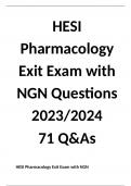 HESI Pharmacology Exit Exam with NGN Questions 2023/2024 71 Q&As