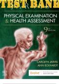 TEST BANK for Physical Examination and Health Assessment 9th Edition by Jarvis Carolyn & Eckhardt Ann | Complete Chapters 1-32 