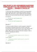 HESI PN EXIT V1 2021-2023 MERGED QUESTIONS COMPLETE WITH ALL THE ANSWERS(TRIED AND TESTED……GRADED A’ [160 Q &  A] 