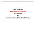 Test Bank For Medical-Surgical Nursing  7th Edition By Adrianne Linton, Mary Ann Matteson | Chapter 1 – 63, Latest Edition|