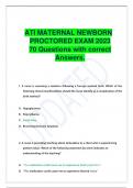 2023 ATI Maternal Newborn Proctored exam latest update 70 exam questions with 100% correct  verified answers. 100% TOP SCORE 