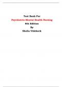 Test Bank For Psychiatric-Mental Health Nursing  8th Edition By Shelia Videbeck | Chapter 1 – 24, Latest Edition|