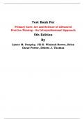 Test Bank For Primary Care: Art and Science of Advanced Practice Nursing - An Interprofessional Approach  5th Edition By Lynne M. Dunphy, Jill E. Winland-Brown, Brian Oscar Porter, Debera J. Thomas | Chapter 1 – 82, Latest Edition|