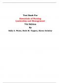 Test Bank For Essentials of Nursing Leadership and Management 7th Edition By Sally A. Weiss, Ruth M. Tappen, Karen Grimley| All Chapters, Latest Edition|