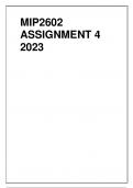 MIP2602 ASSIGNMENT 4 2023