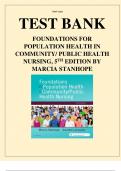 Test Bank For Foundations for Population Health in Community Public Health Nursing 5th Edition by Marcia Stanhope, Jeanette Lancaster Chapter 1-32 Complete Guide A+