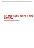 ATI MED SURG TERMS FINAL REVIEW QUESTIONS & ANSWERS (SCORED A+)