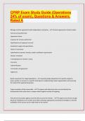 CPRP Exam Study Guide (Operations 24% of exam), Questions & Answers. Rated A