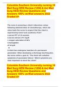 Columbia Southern University nursing 10 Med Surg HESI Review  LATEST UPDATE 2023|2024 RATED A+