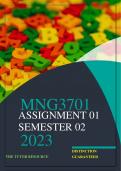 MNG3701 ASSIGNMENT 01 SEMESTER 02 2023: 813270