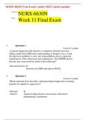 NURS-6630N WEEK 11 FINAL EXAM WITH COMPLETE AND VERIFIED ANSWERS GRADED A+