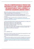 PN/LVN COMPREHENSIVE PREDICTOR 2023/2024 ACTUAL LATEST EXAM WITH  150 QUESTIONS & 100% CORRECT &  VERIFIED ANSWERS (BRAND NEW!!)