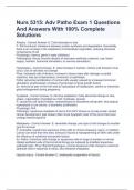 Package deal for Nurse 5315 Advanced Pathophysiology University of Texas At Arlington, UTA Questions With 100% Correct Answers