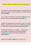  FDNYC G60 Fire Guard for Torch Operations questions and answers} Latest 2023 - 2024 (verified answers)