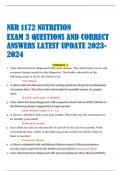 NUR 1172 NUTRITION  EXAM 3 QUESTIONS AND CORRECT  ANSWERS LATEST UPDATE 2023- 2024