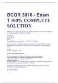 BCOR 3010 - Exam  1 100% COMPLETE  SOLUTION