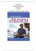 Test Bank - Fundamentals of Nursing  9th Edition by Carol Taylor, Pamela Lynn, Jennifer Bartlett | Chapter 1 – 46, Complete Guide 2023|