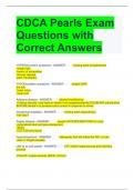 CDCA Pearls Exam Questions with Correct Answers 