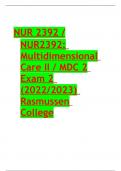 NUR 2392 / NUR2392: Multidimensional Care II / MDC 2 Exam 2 Latest Update 2022/23 Rasmussen College, Graded A+