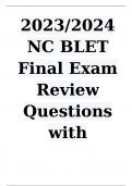 2023/2024 NC BLET Final Exam Review Questions with correct Answers