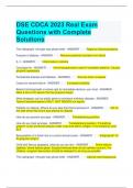 Bundle For CDCA Exam Questions with All Correct Answers